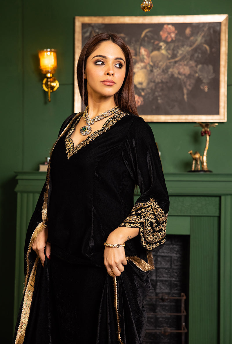 Black velvet outlet anarkali