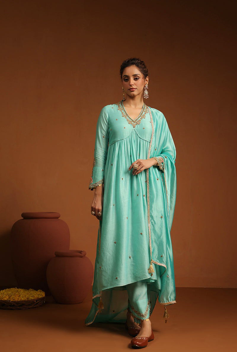 Light Blue Chunnat Ishq Kurta Set