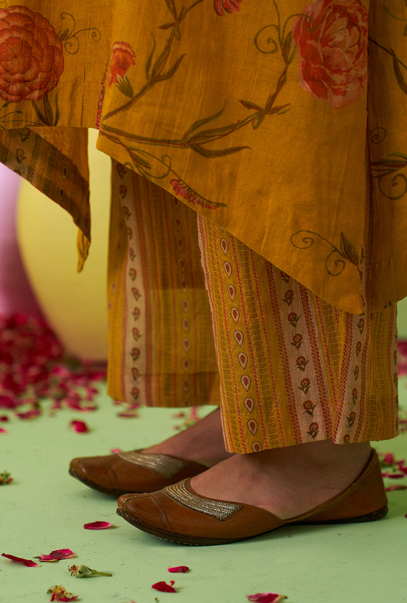 Mustard High Low Tara Kurta Set