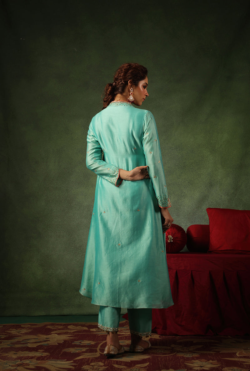 Light Blue Paan Buta Ishq Kurta Set