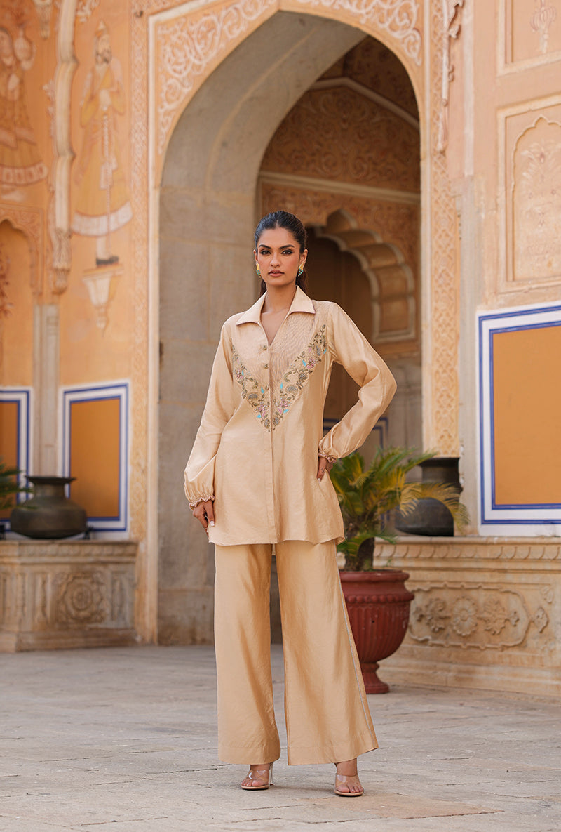 Ivory Pintuck Raag Co-ord Set