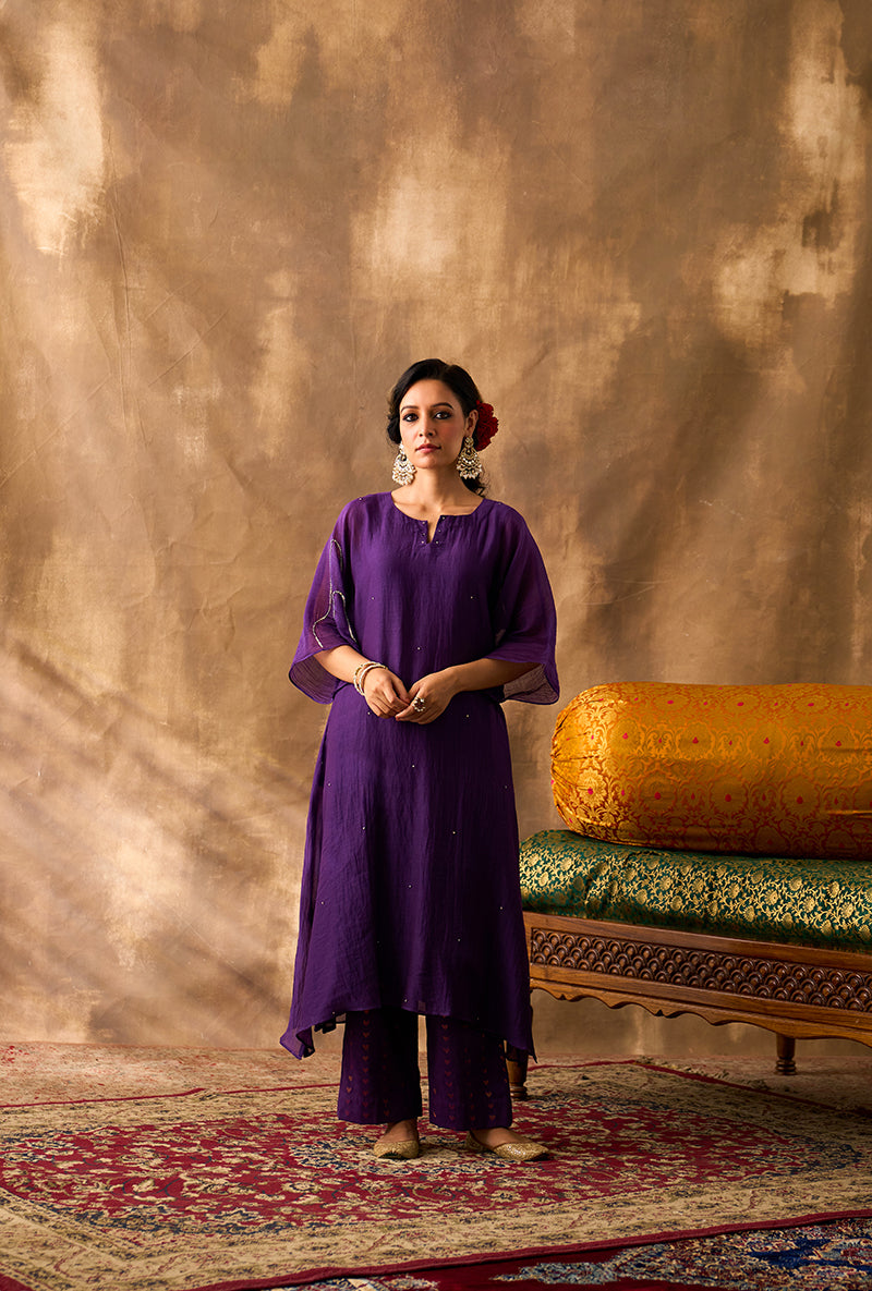 Purple A-Line Khwaab Kurta Set