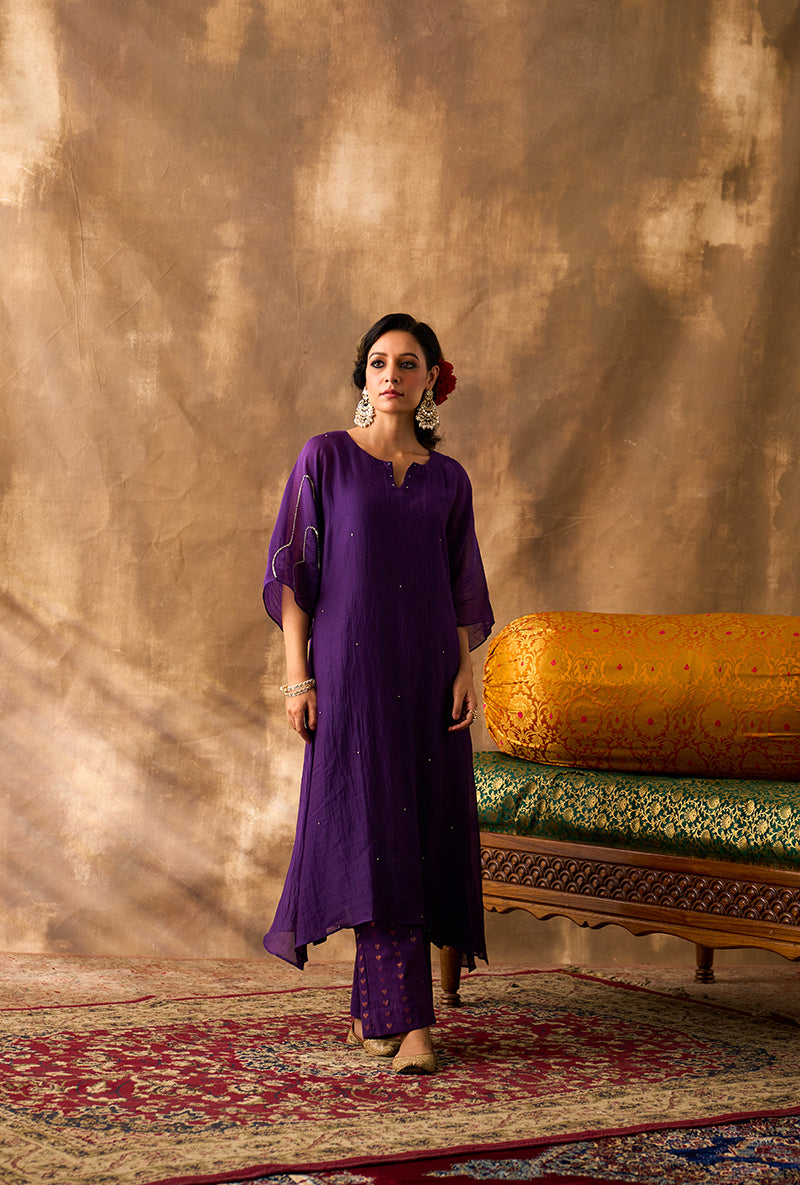 Purple A-Line Khwaab Kurta Set