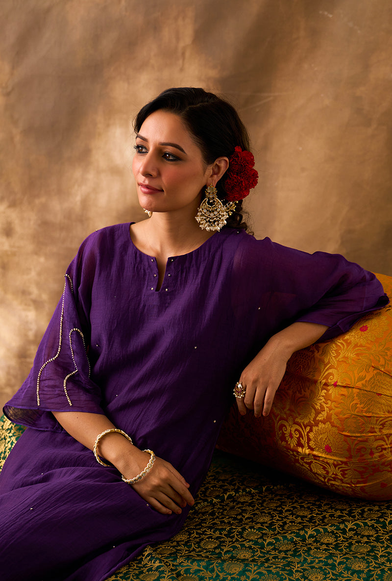 Purple A-Line Khwaab Kurta Set