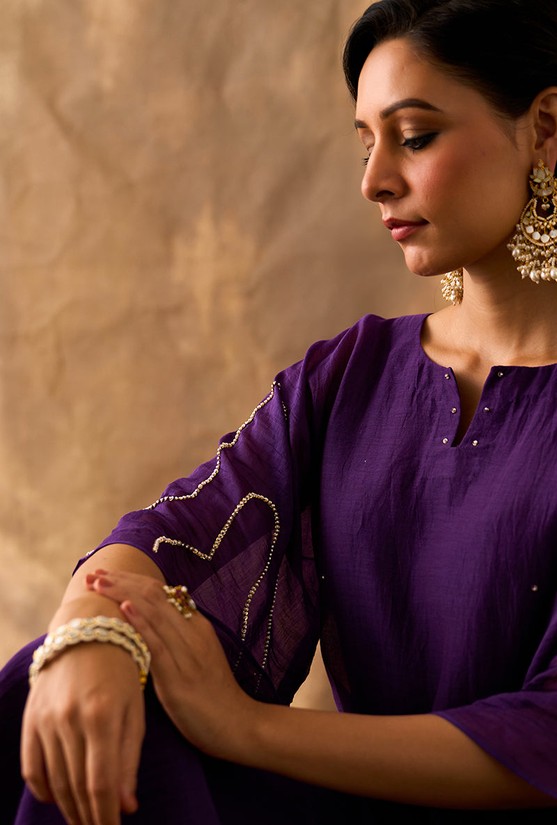 Purple A-Line Khwaab Kurta Set