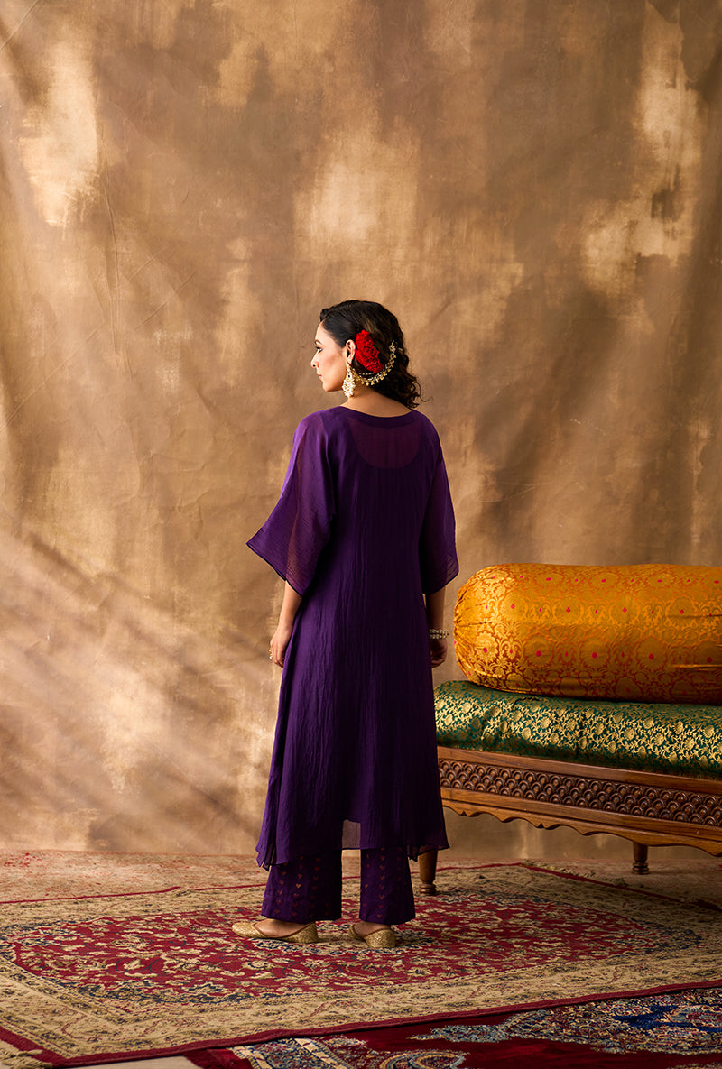 Purple A-Line Khwaab Kurta Set