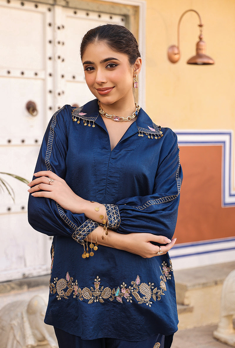 Dark Blue Raag Co-ord Set