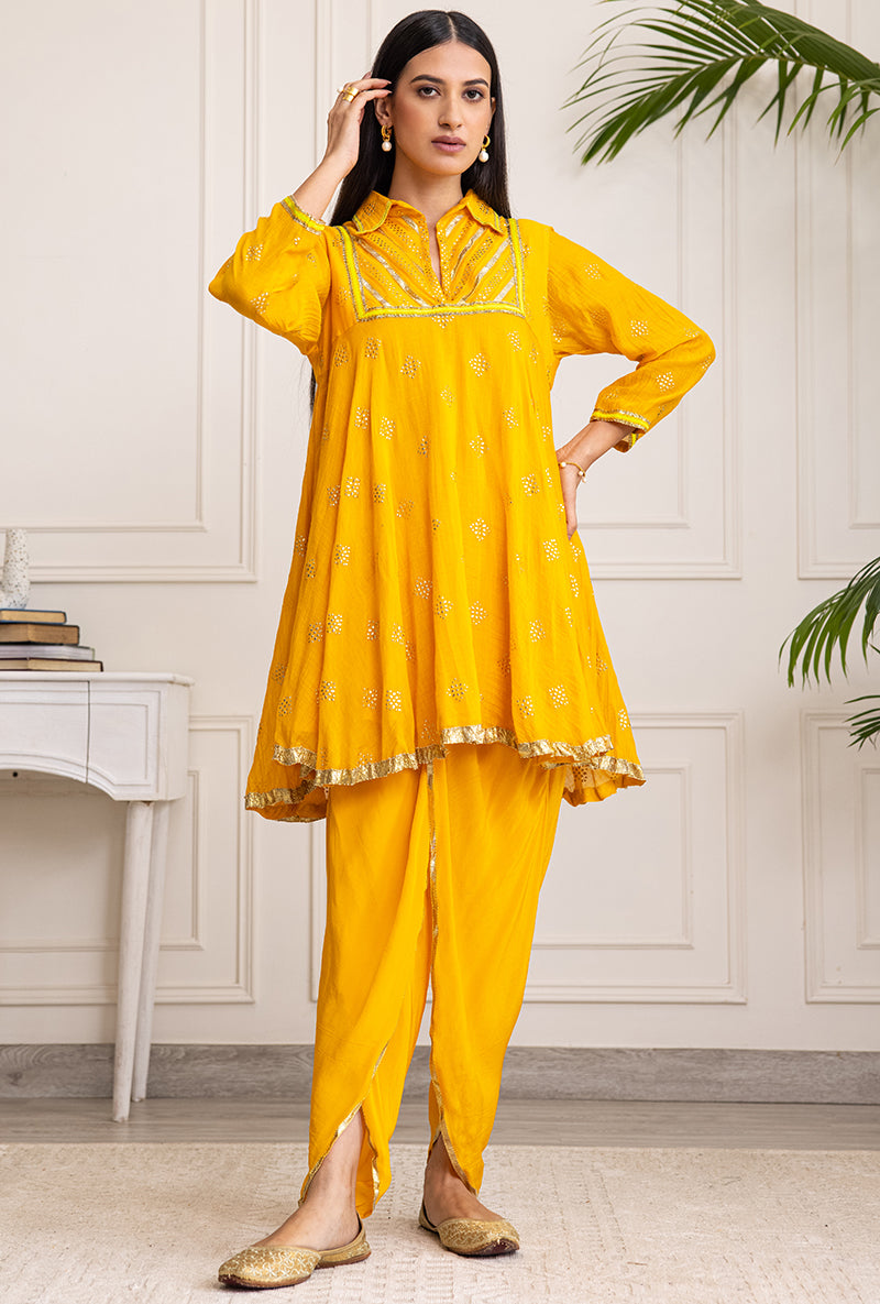 Yellow Collar Soha Salwar Set