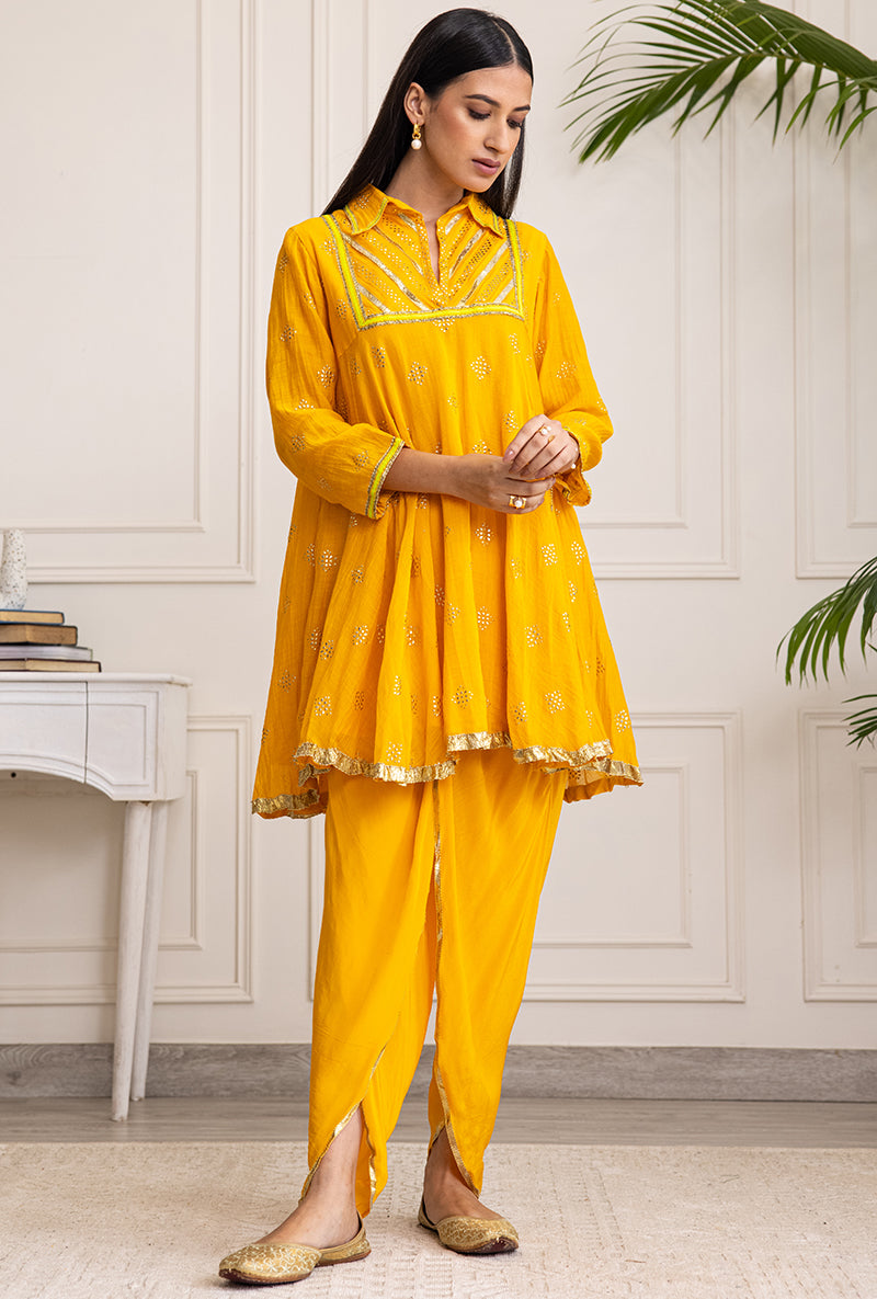 Yellow Collar Soha Salwar Set