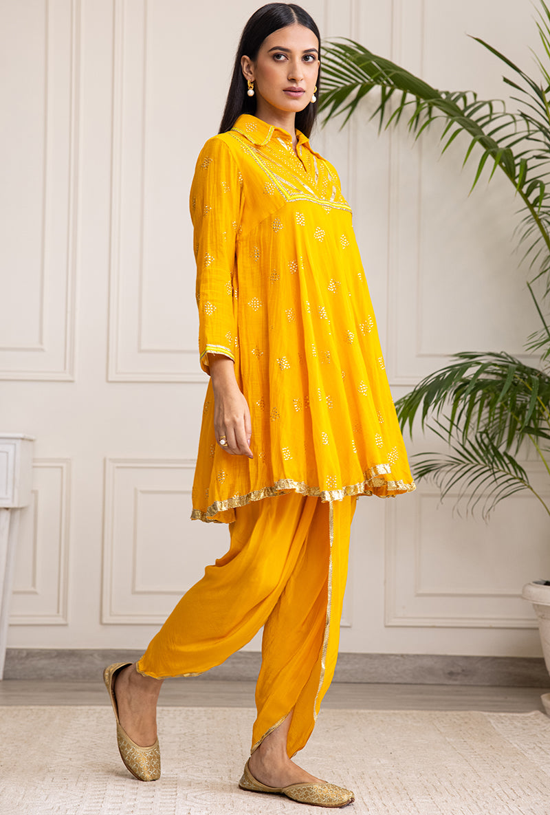 Yellow Collar Soha Salwar Set