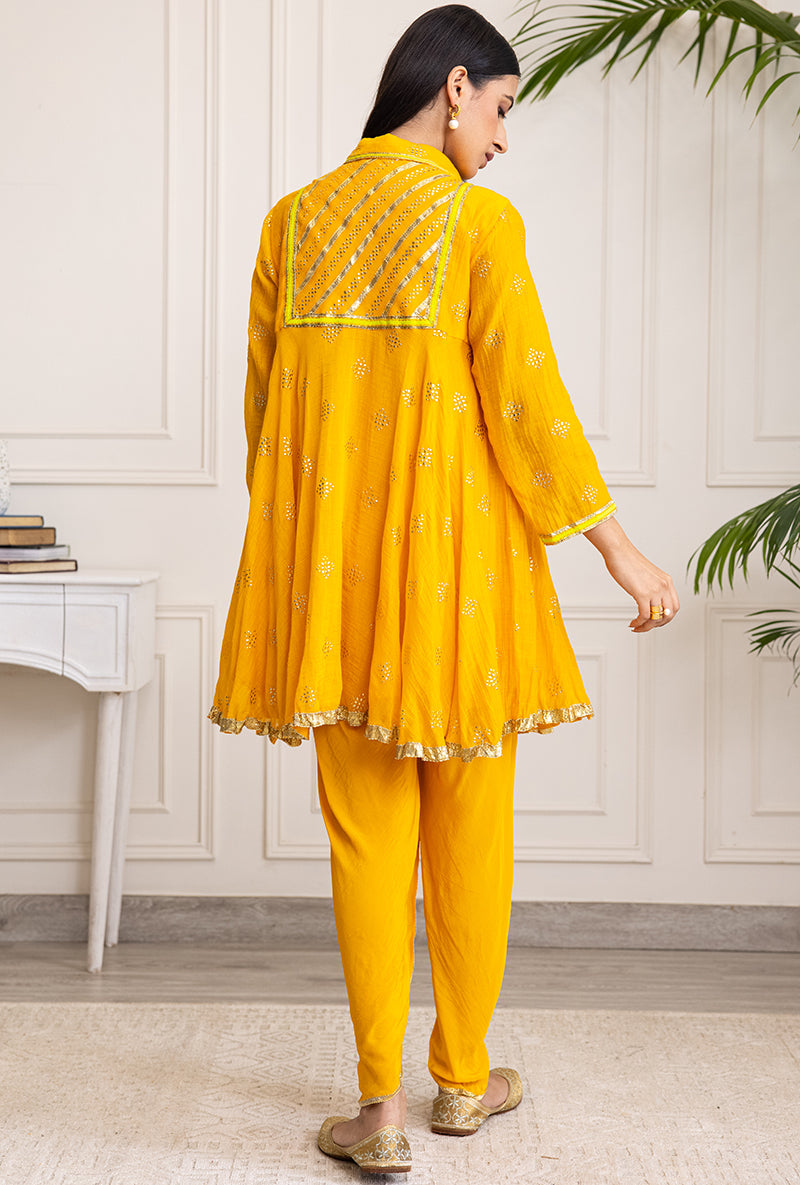 Yellow Collar Soha Salwar Set