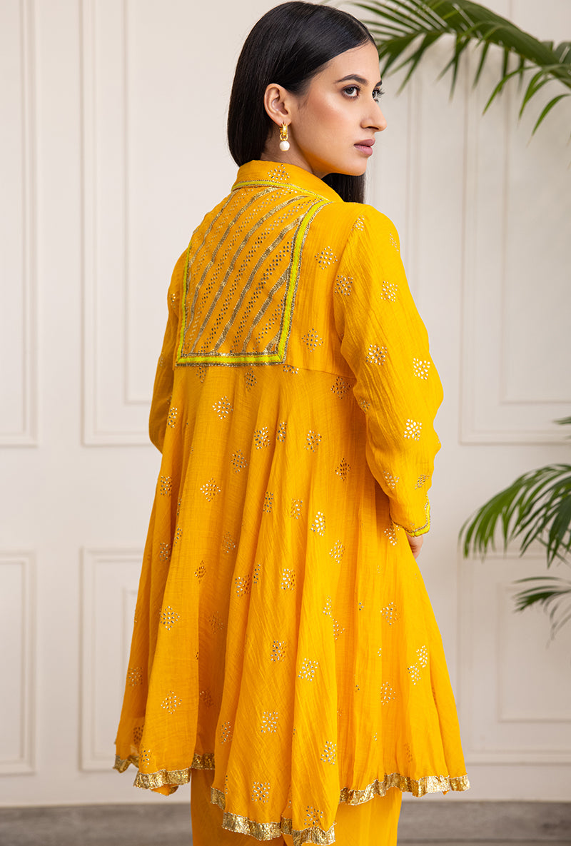 Yellow Collar Soha Salwar Set