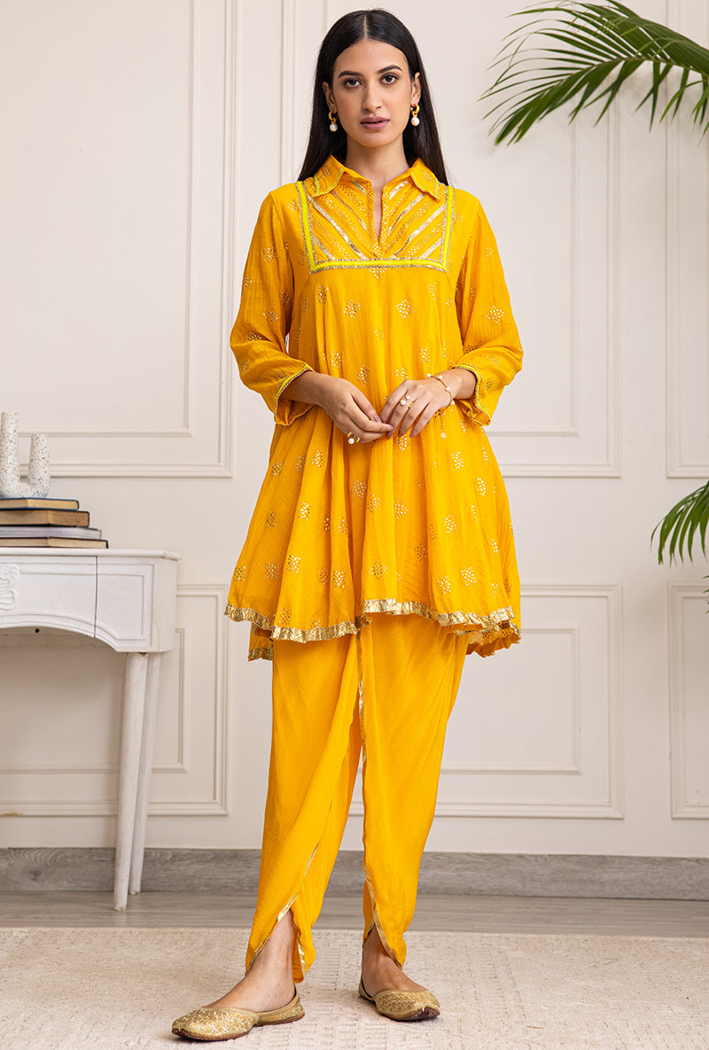 Yellow Collar Soha Salwar Set