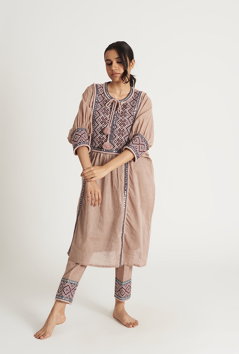 Dusky Rose Kaaftan Azure Pakizah Kurta Set