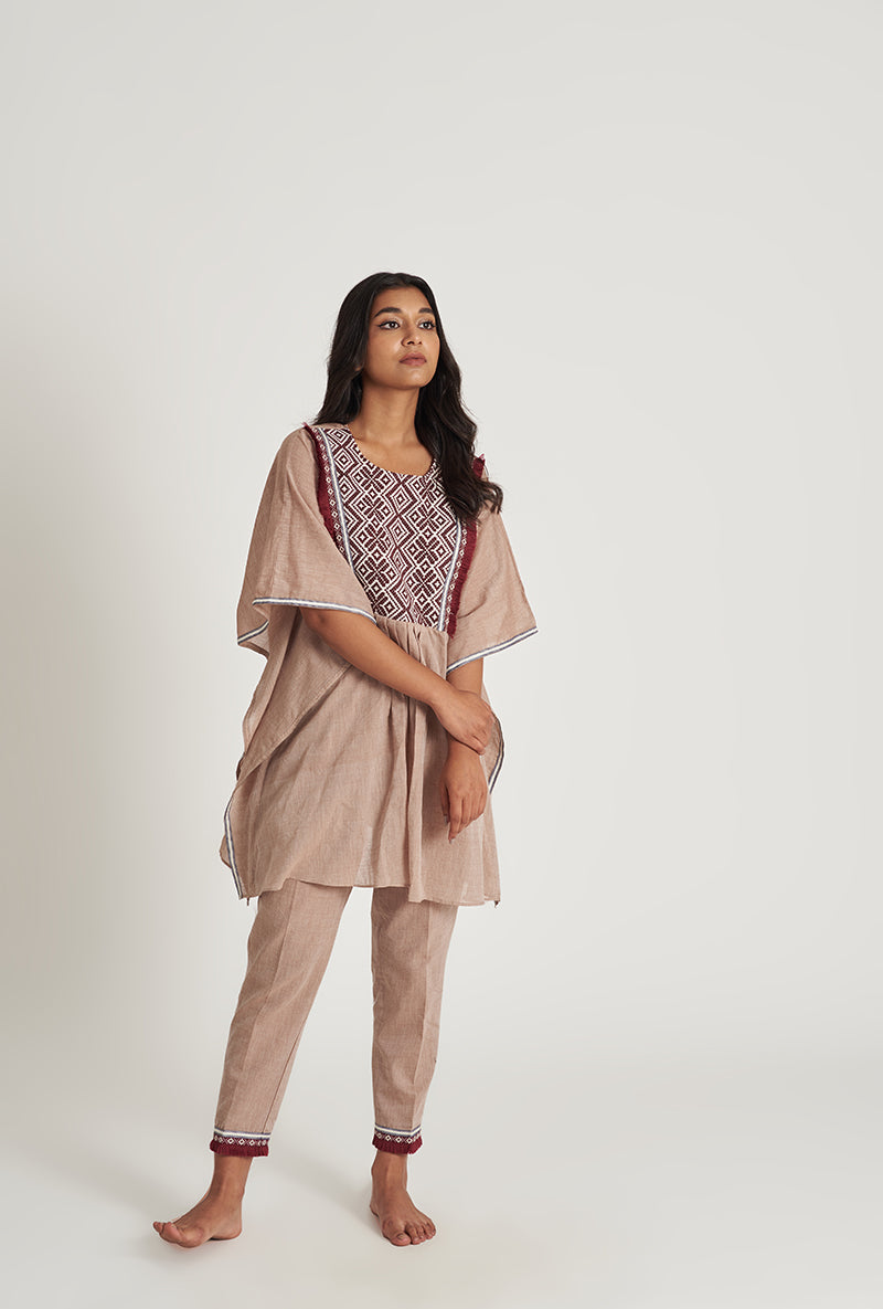 Dusky Rose Traditional Zaima Pakizah Kaaftan Co-Ord Set