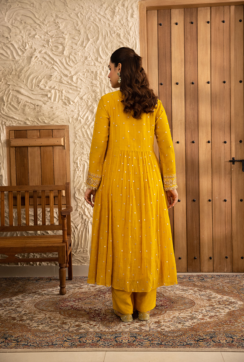 Yellow Gota Anarkali Masakali Kurta Set