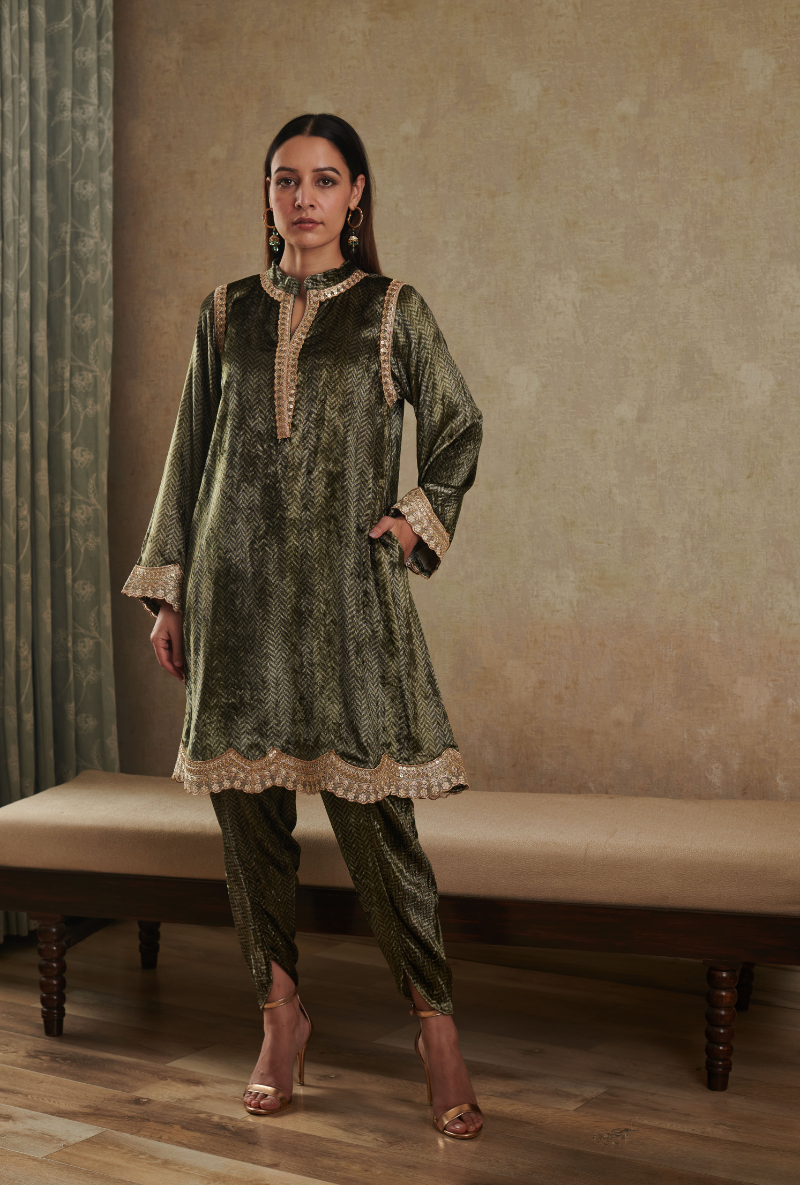 Mehendi Green Lace Aiza Co-Ord Set