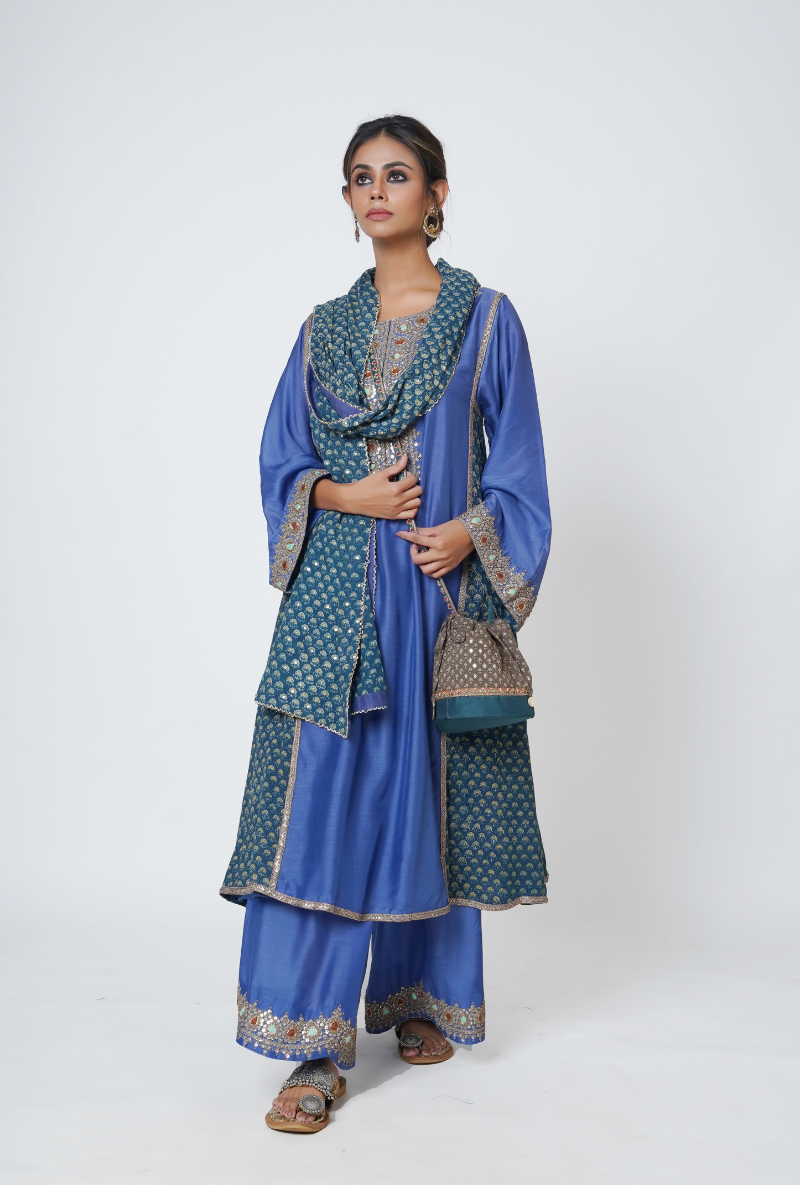 Sapphire A-Line Straight Chhaya Kurta Set