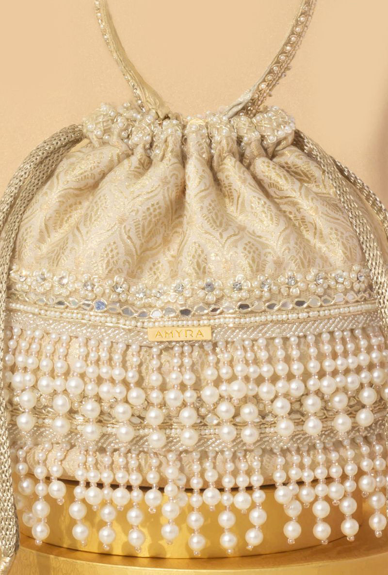 Anahi Embroidered Brocade Bucket Bag