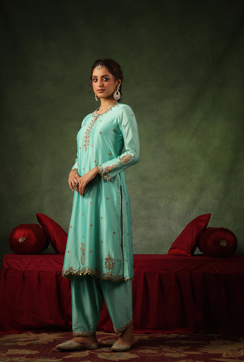 Light Blue Ambi Buta Ishq Kurta Set