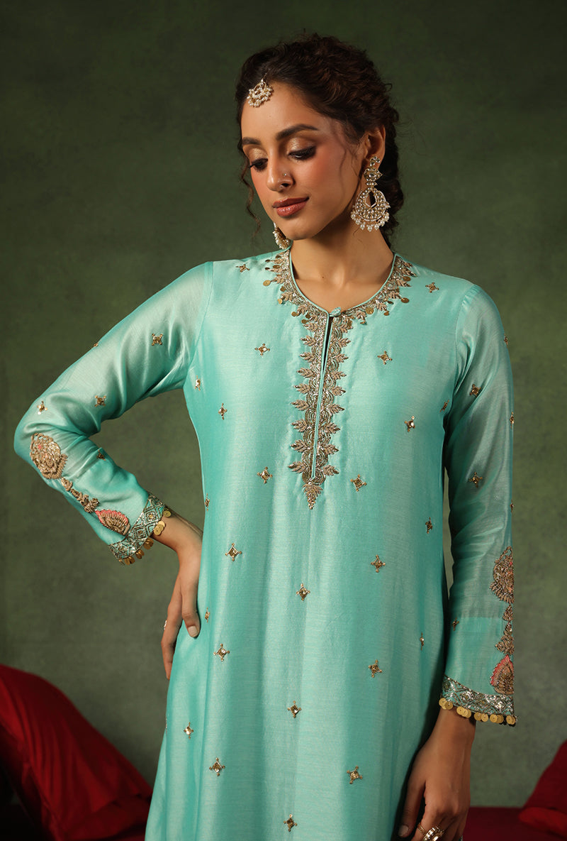 Light Blue Ambi Buta Ishq Kurta Set