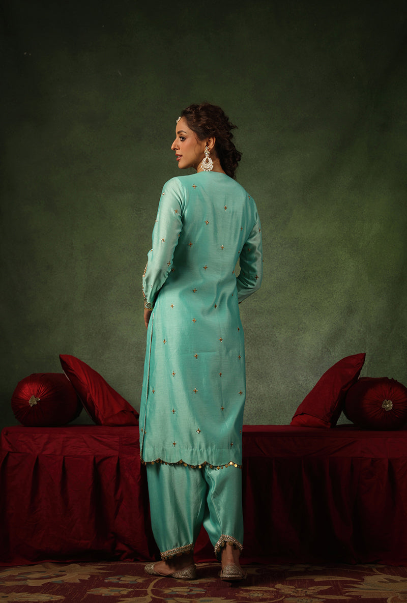 Light Blue Ambi Buta Ishq Kurta Set