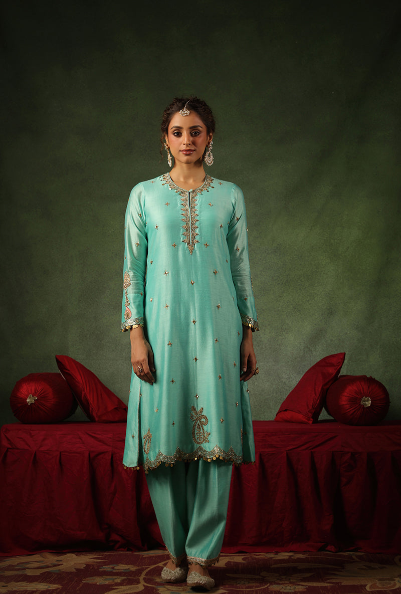 Light Blue Ambi Buta Ishq Kurta Set