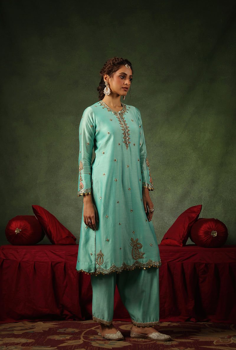 Light Blue Ambi Buta Ishq Kurta Set