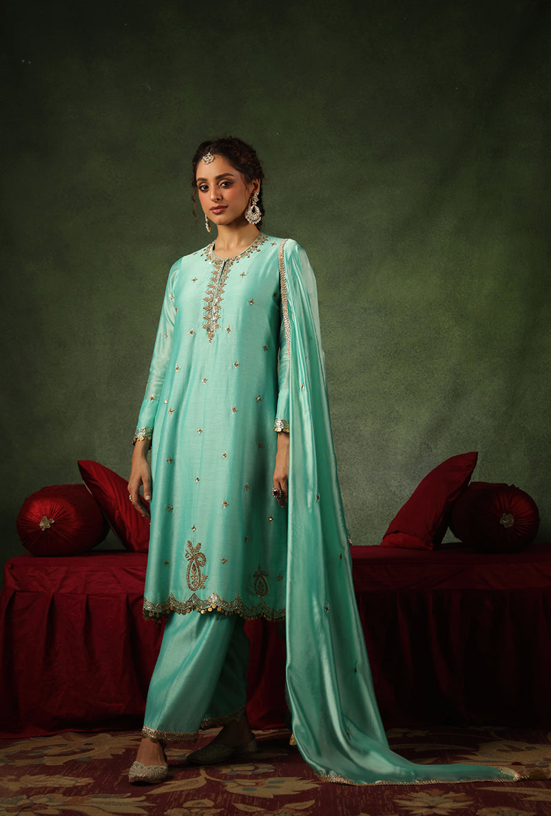 Light Blue Ambi Buta Ishq Kurta Set