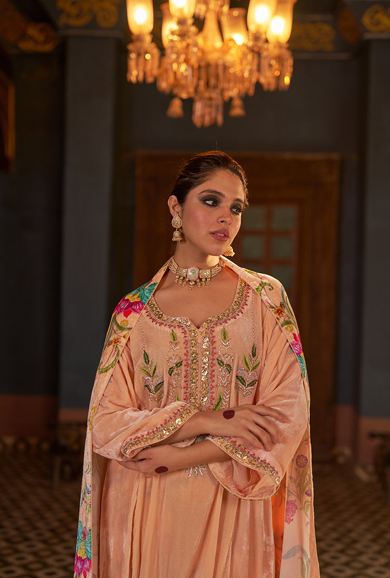 Ivory Kali Murad Kurta Set