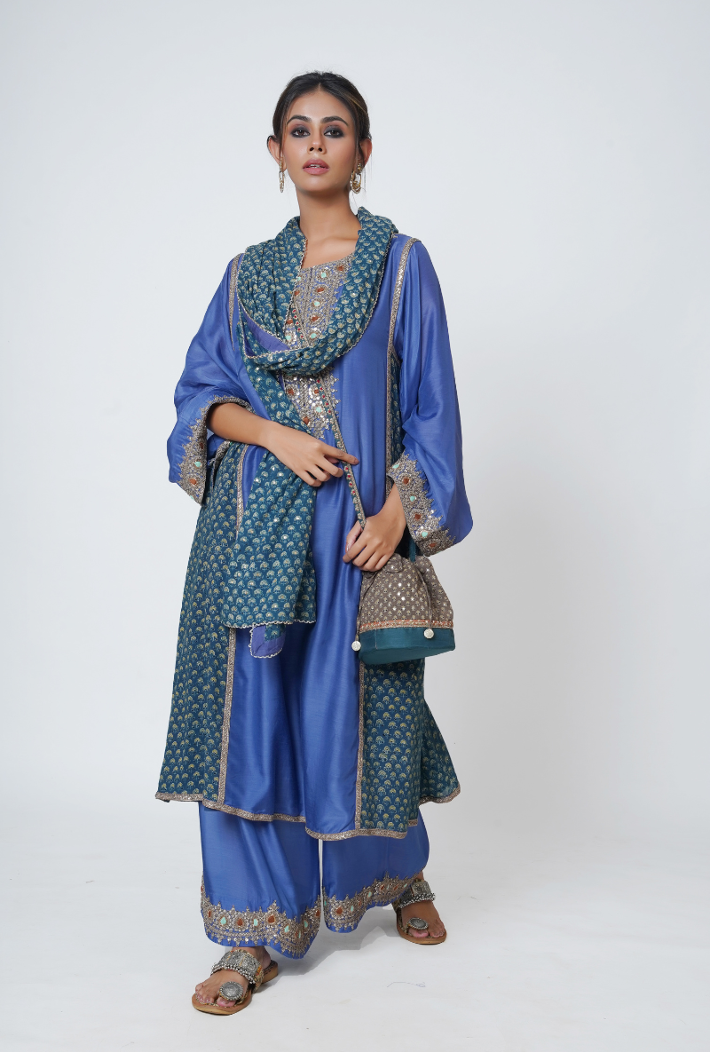 Sapphire A-Line Straight Chhaya Kurta Set