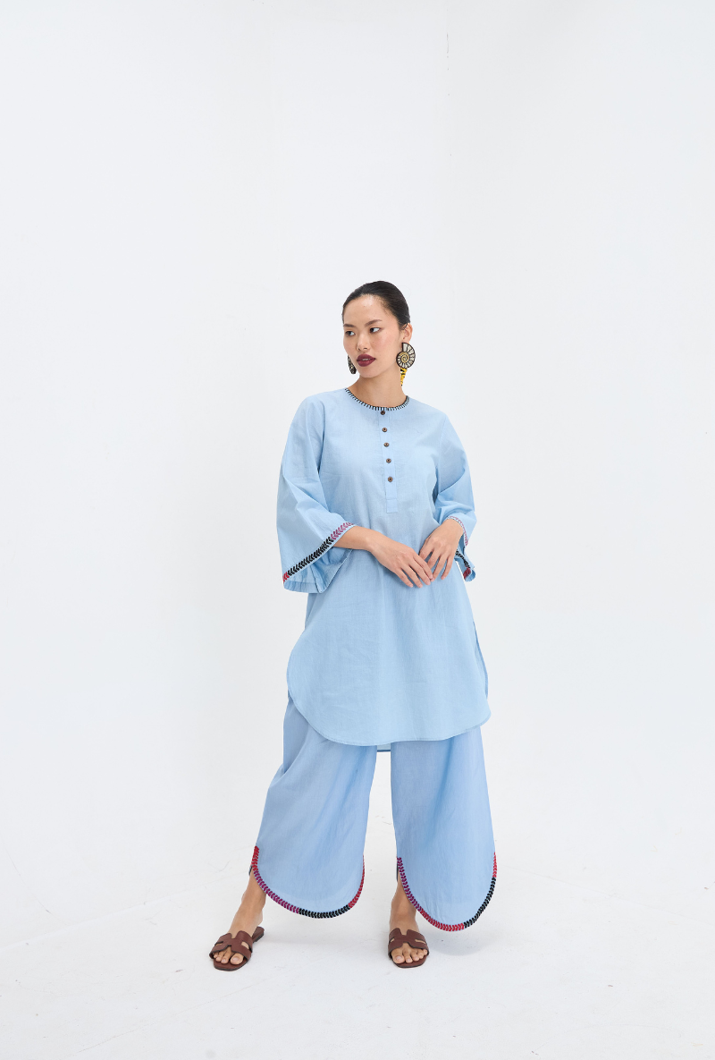 Blue Aasman Love Letters Kurta Set