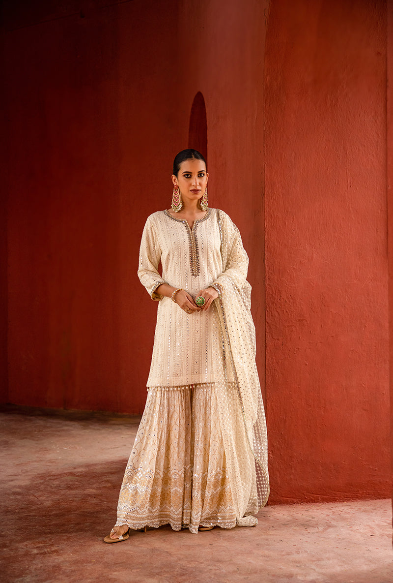 Ivory Lakhnawi Hoor 3.0 Gharara Set