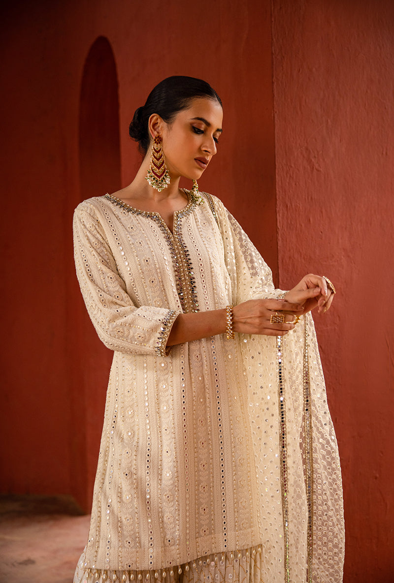 Ivory Lakhnawi Hoor 3.0 Gharara Set