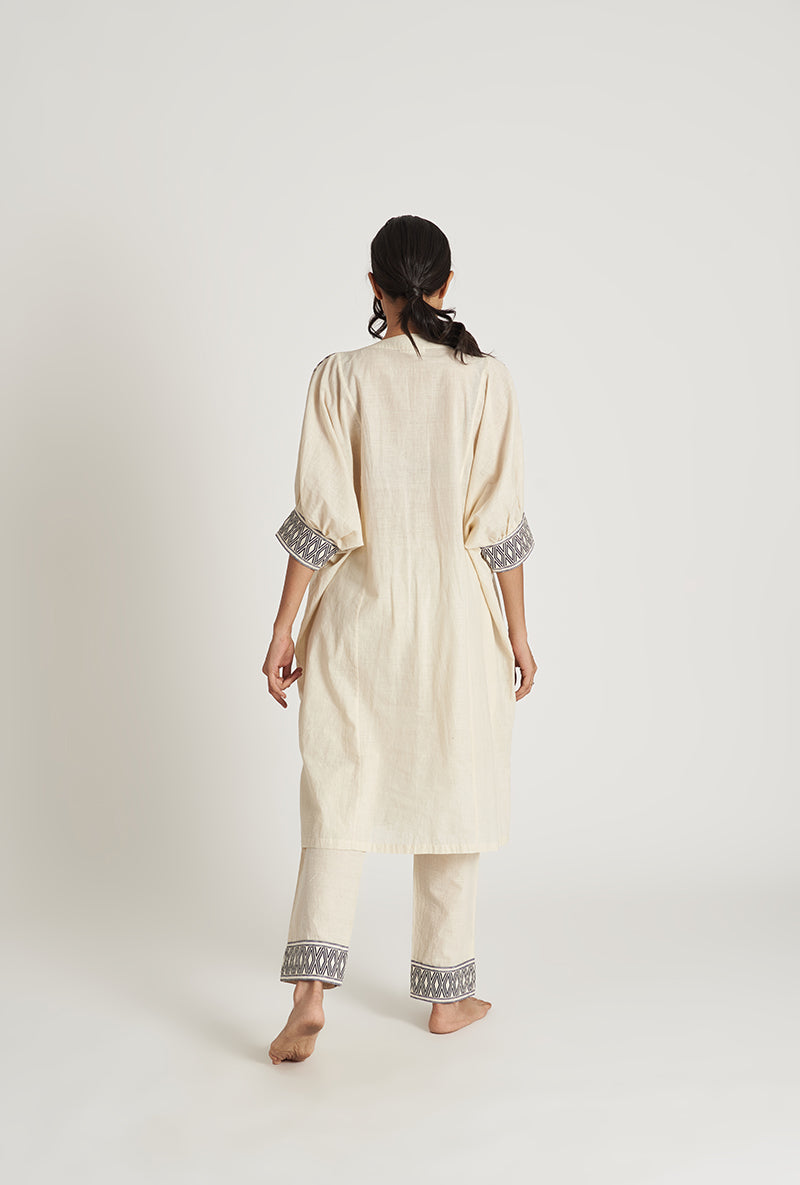 Natural Beige Kaaftan Calypso Pakizah Kurta Set