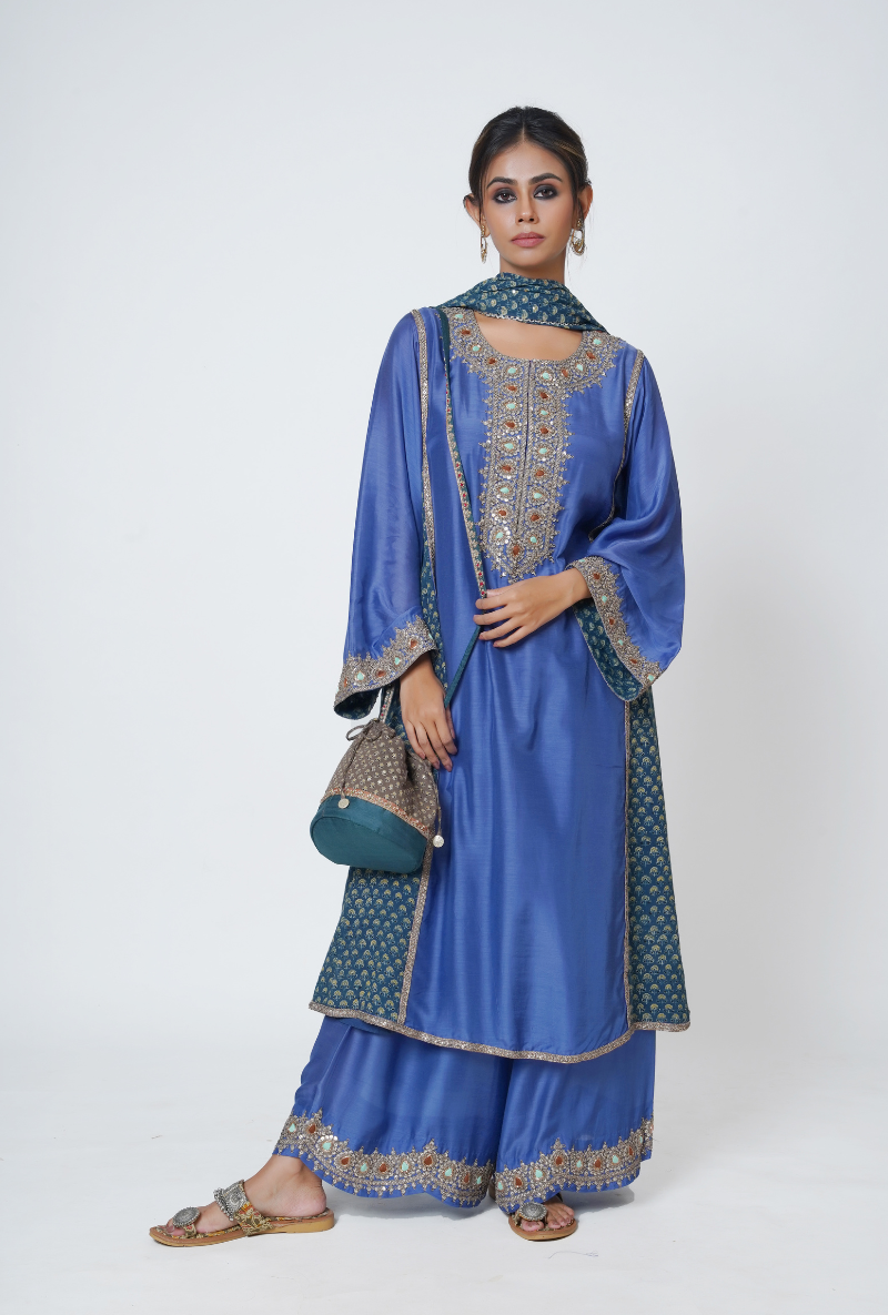 Sapphire A-Line Straight Chhaya Kurta Set