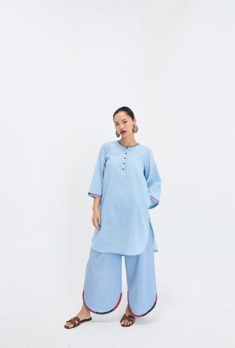 Blue Aasman Love Letters Kurta Set