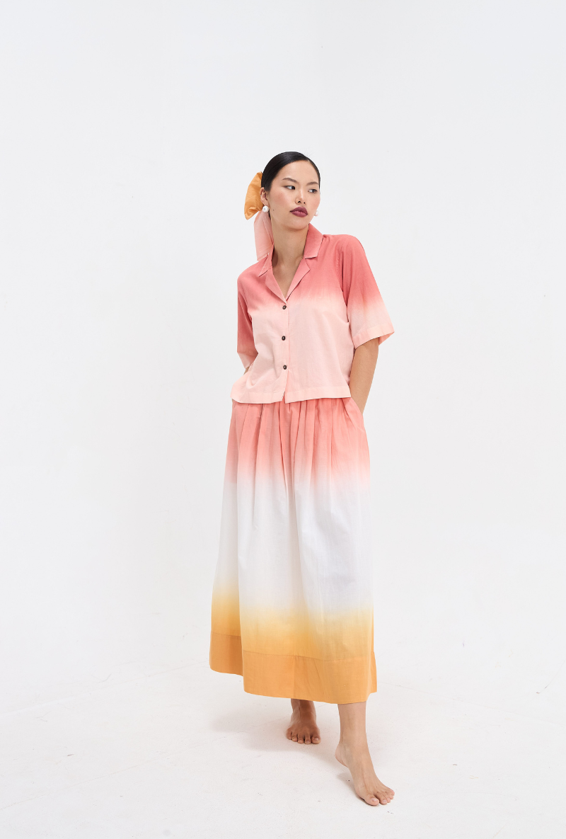 Pink And Yellow Ombre Skirt Love Letters Co-Ord Set