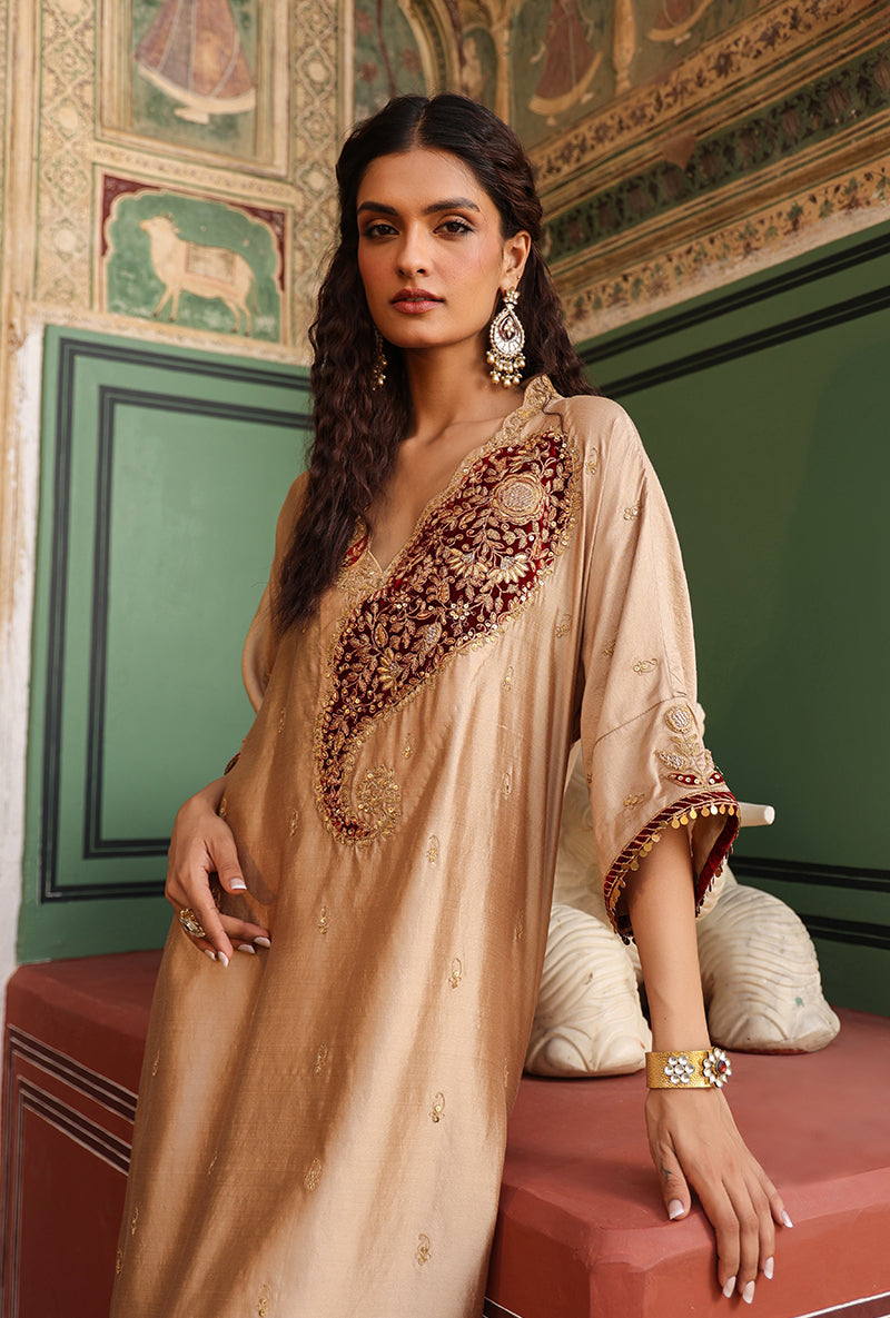 Ivory Raag Kaftan Set