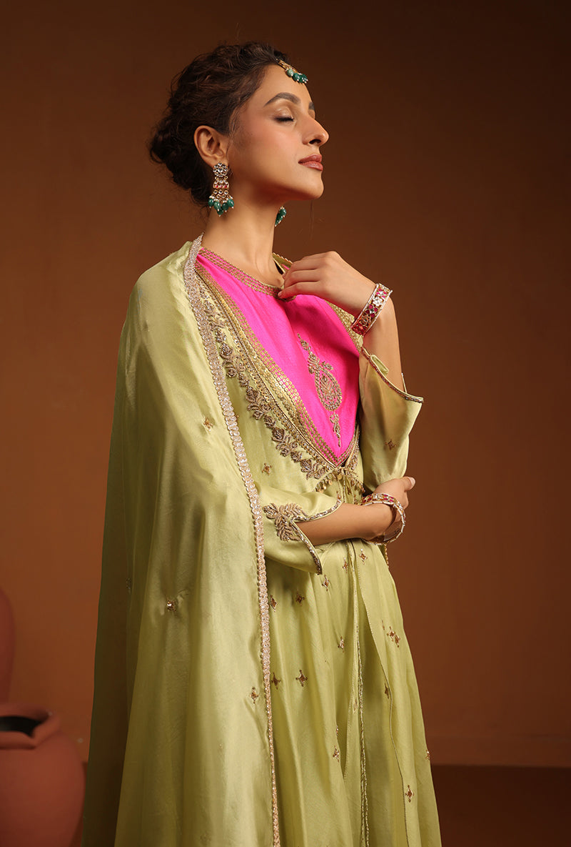 Light Green Kalidaar Ishq Kurta Set