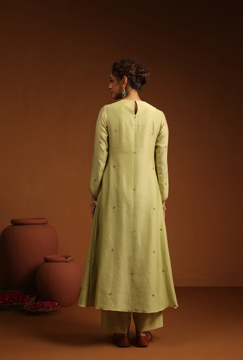 Light Green Kalidaar Ishq Kurta Set