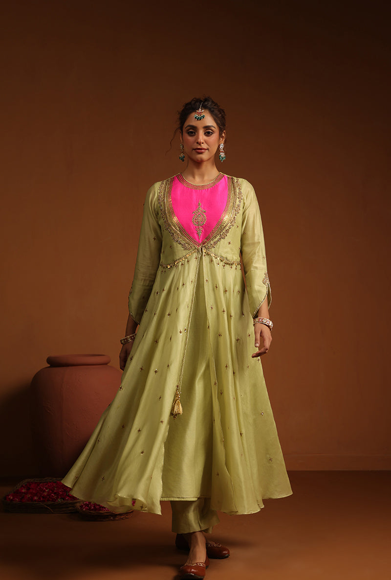 Light Green Kalidaar Ishq Kurta Set