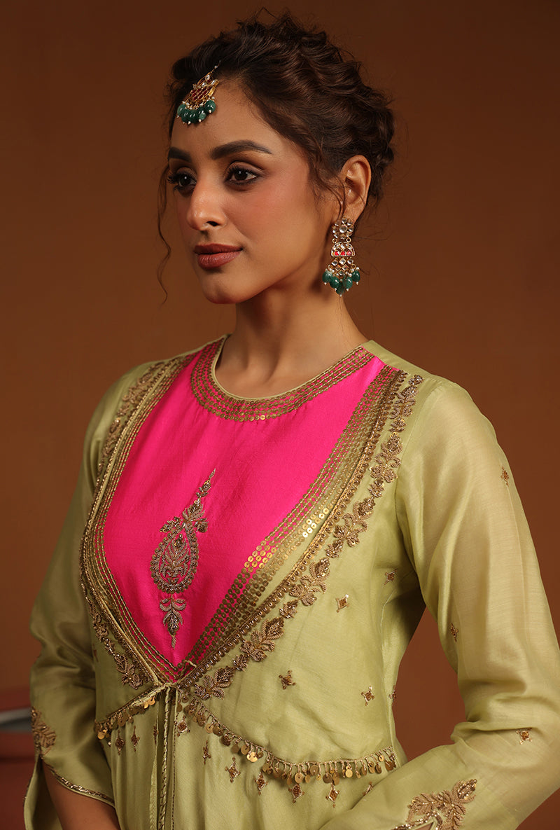 Light Green Kalidaar Ishq Kurta Set