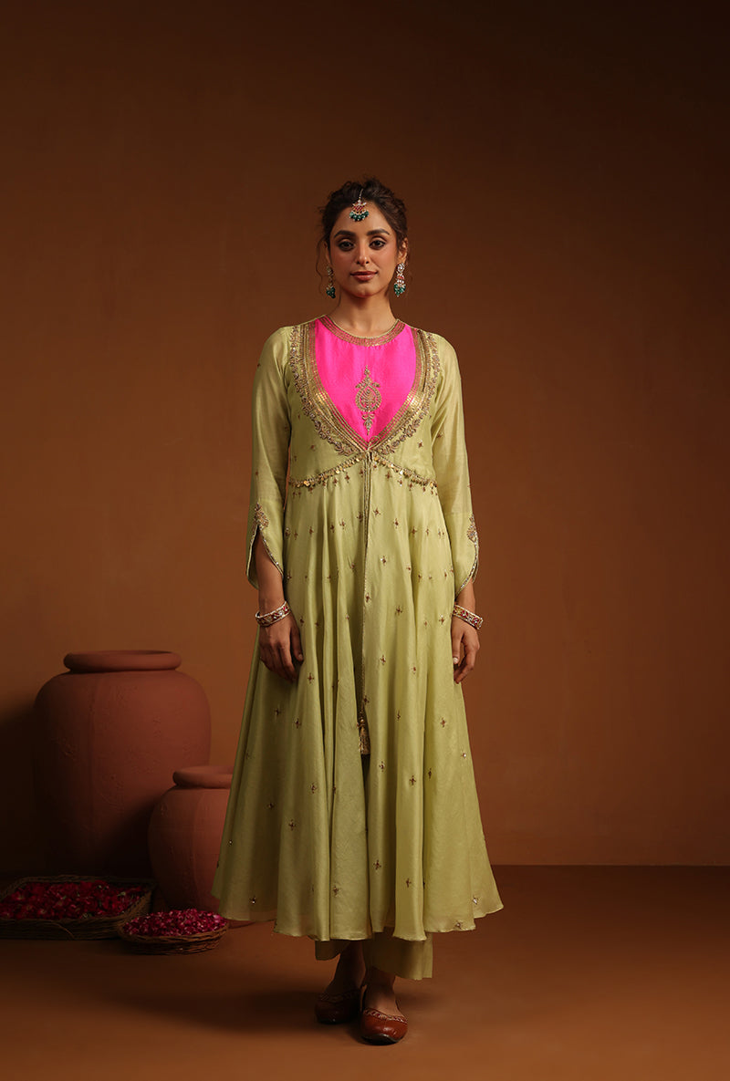 Light Green Kalidaar Ishq Kurta Set