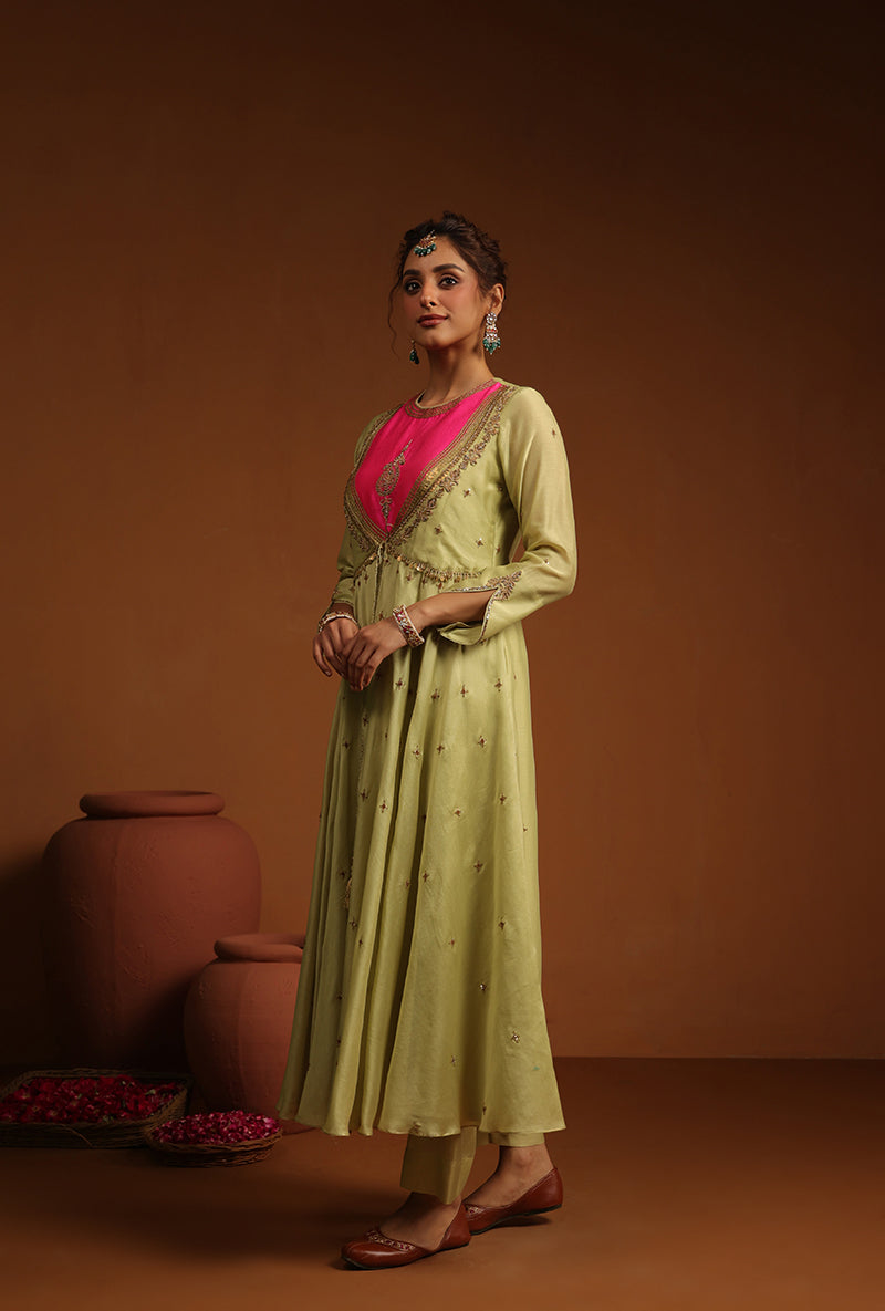 Light Green Kalidaar Ishq Kurta Set