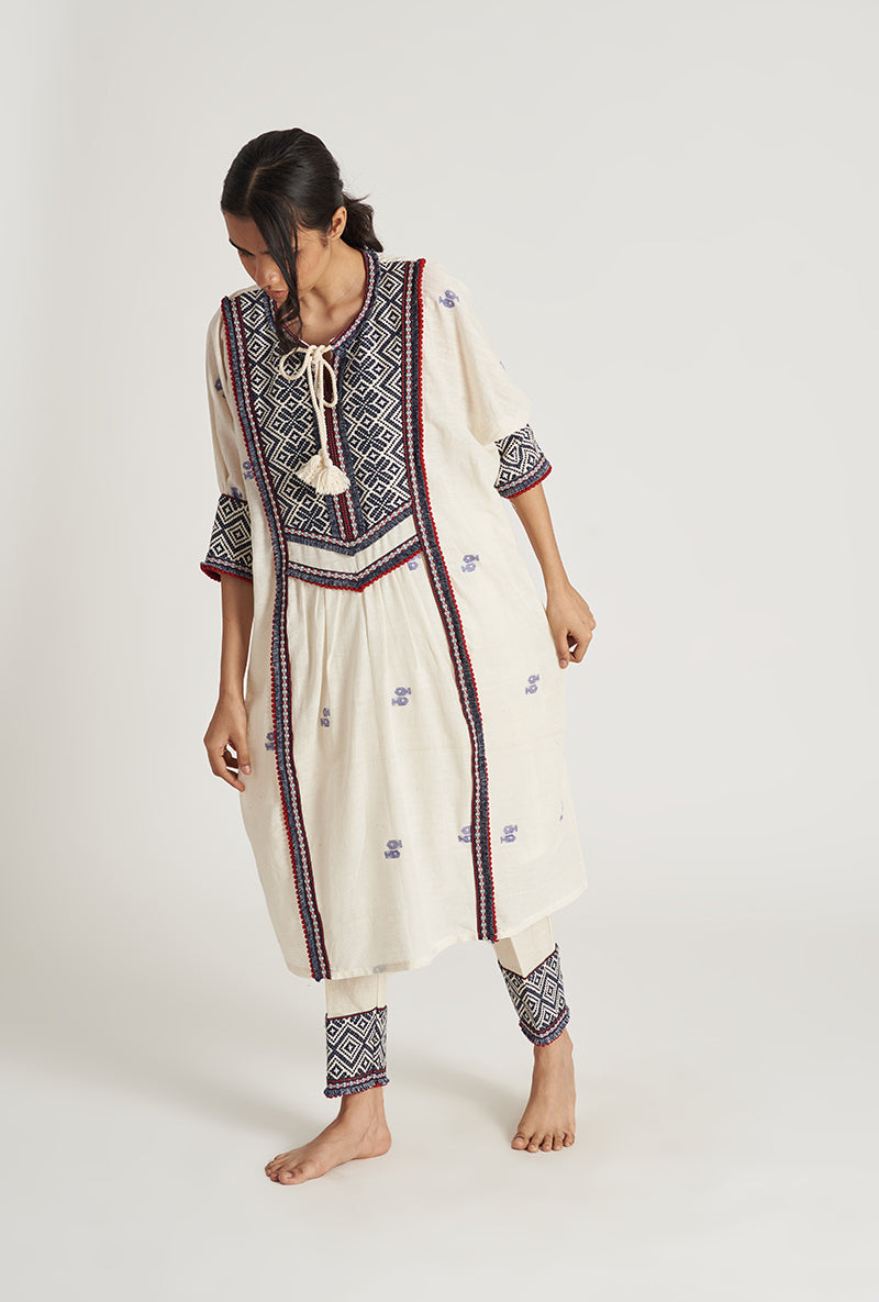 Natural Beige Kaaftan Cyrene Pakizah Kurta Set