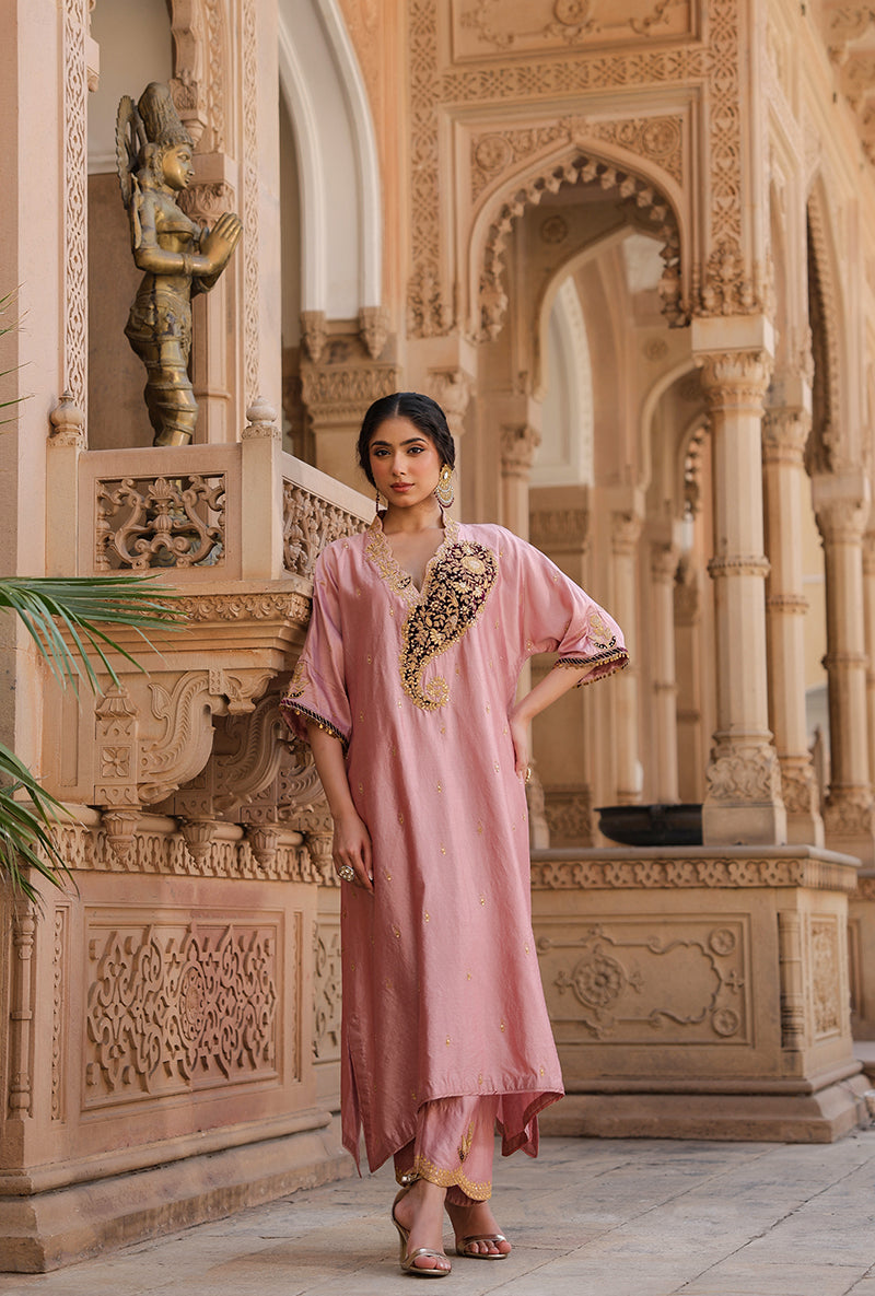 Light Pink Raag Kaftan Set