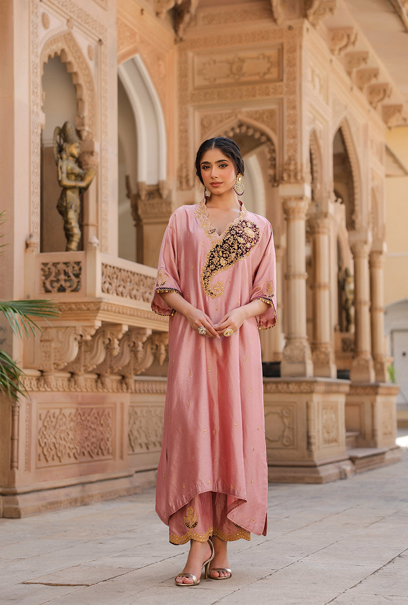 Light Pink Raag Kaftan Set