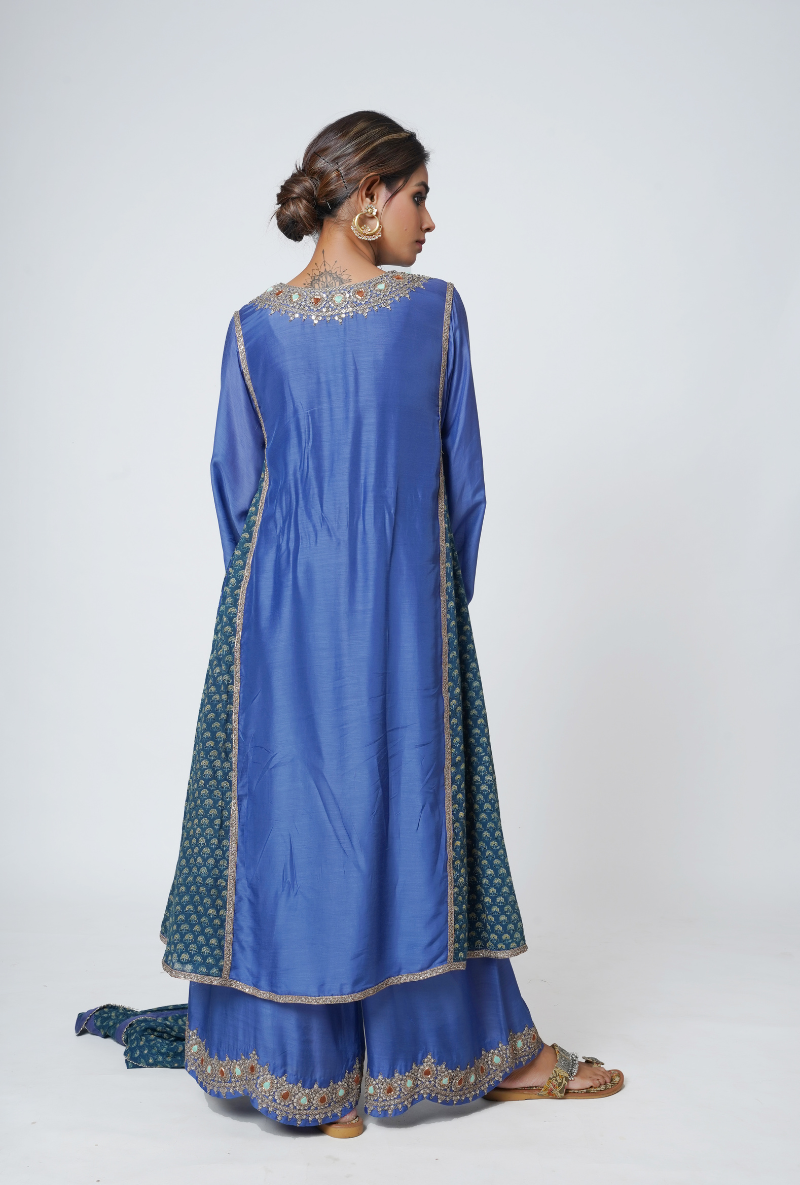 Sapphire A-Line Straight Chhaya Kurta Set