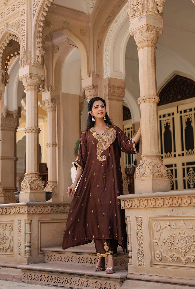 Brown Raag Kaftan Set